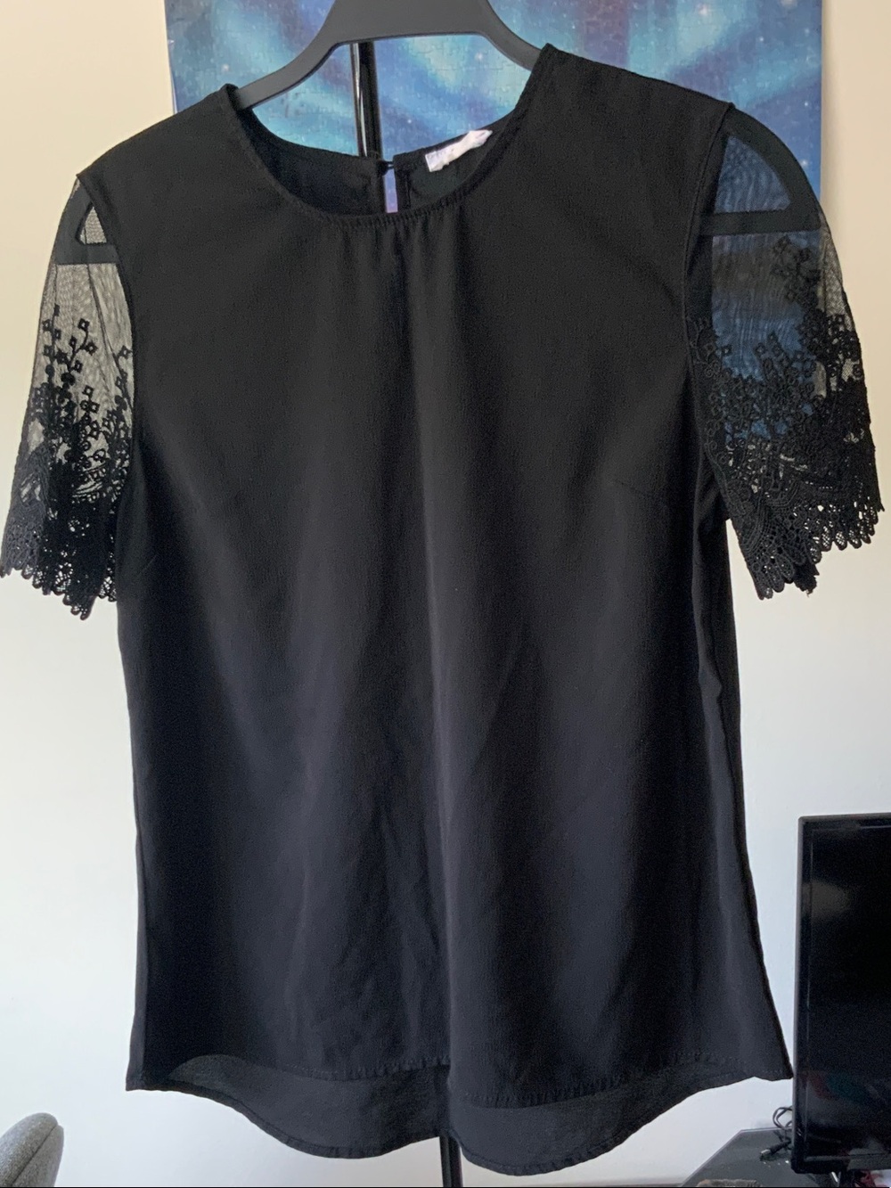Ardene Black Lace Sleeve Blouse